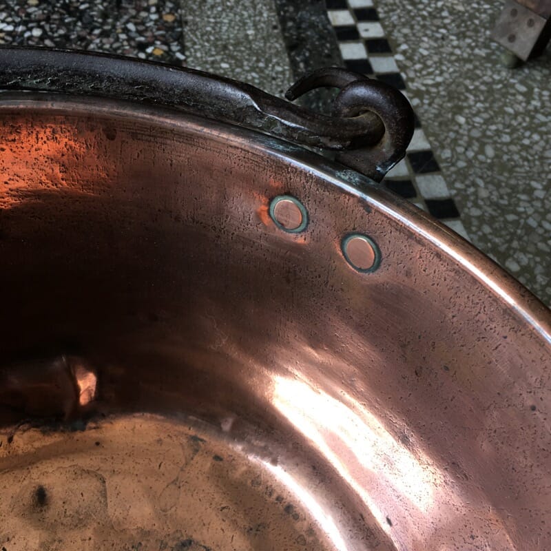 Large copper preserving pan, c.1860-32192