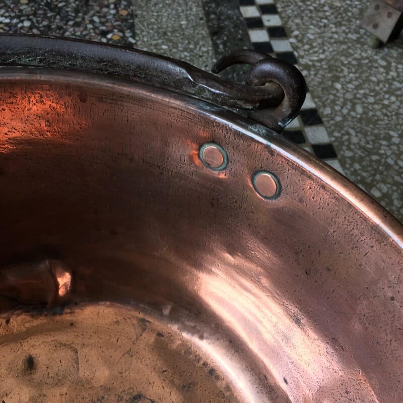 Large copper preserving pan, c.1860-32190