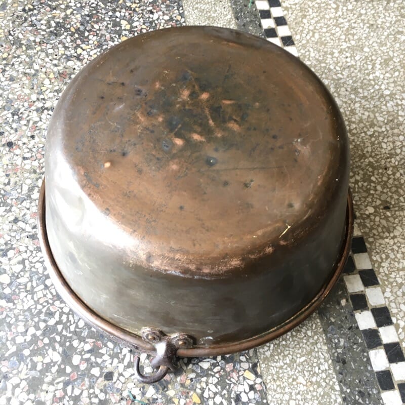Large copper preserving pan, c.1860-32189