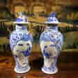 Pair of Chinese Export vases & covers, Kanxi revival, 19th /20th Century -0