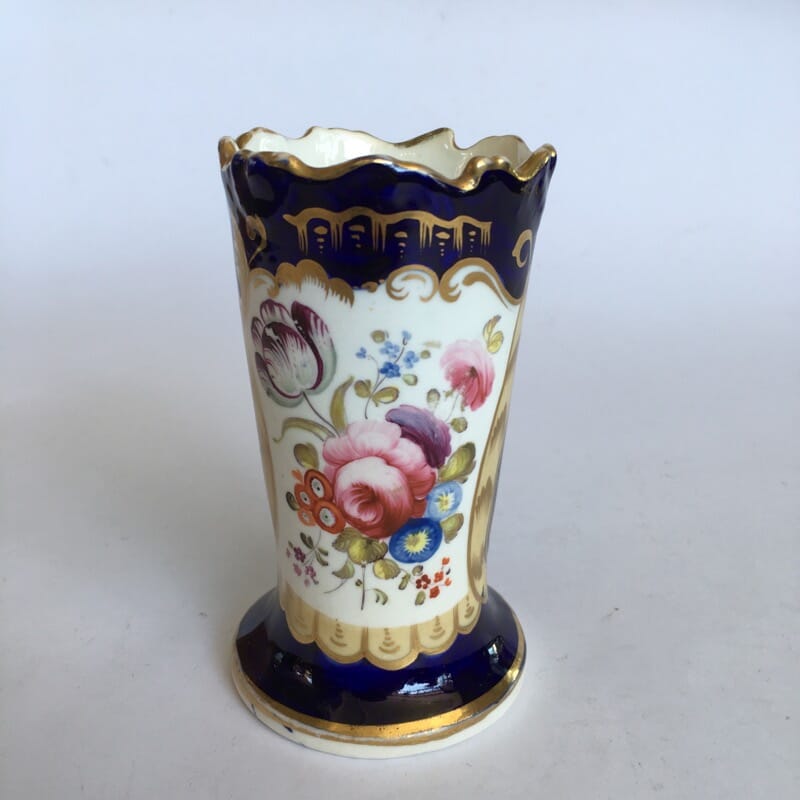 Charles Borne small spil vase, flowers, c.1835-0