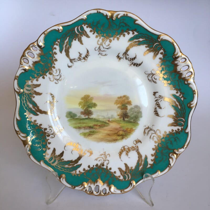 Davenport plate with a scene of a road in the country, c.1850-70. -0