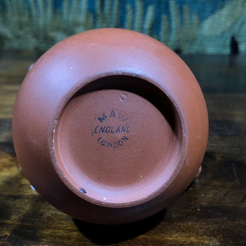 Small 'Maw' terracotta jug, enamelled decoration, c.1890 -32591