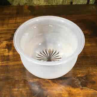 Victorian acid etched glass bowl, star cut base, c. 1860. -0