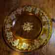 Victorian amber flash large plate engraved with fruiting vine, c.1880 -0