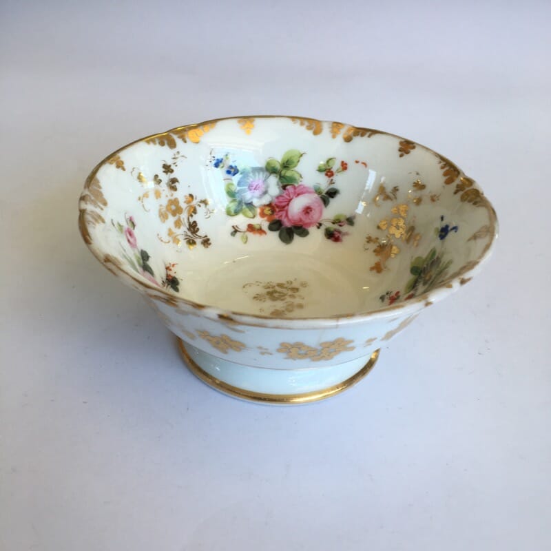 Paris porcelain bowl, flowers & gold, c.1845 -0