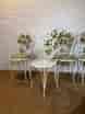 Italian table & chairs, ironwork with rose encrustation, mid 20th century -33768