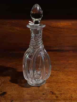 Victorian decanter, spiral fluted with teardrop stopper, c.1890 -0