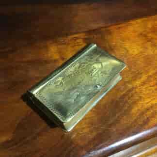 Book form brass snuff box, 'Thos.D.West', circa 1825-0