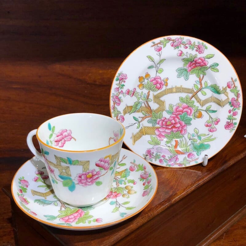 Copeland SPODE cup saucer plate, Peony Rose pattern, c.1895-0