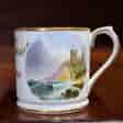 English porcelain mug titled James Trent Christison, scenic panels, 1866-0