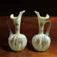 Pair of Victorian glass ewers, lily spouts, c. 1890-0