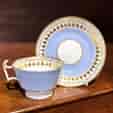 Spode cup & saucer, soft blue with gilt tassels pat. 2197, c.1820 -0
