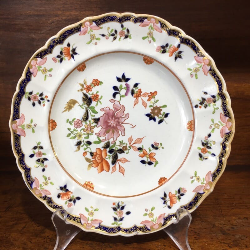 Masons ironstone plate, delicate Chinese Export flowers, c.1820 -0