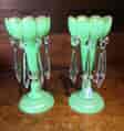 Pair of Victorian green lustres, c.1870.-0