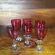 Set of six Victorian ruby wine glasses, c. 1890-0