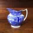 Bourne & Leigh blue printed 'Rhine' pattern jug, c. 1900 -0