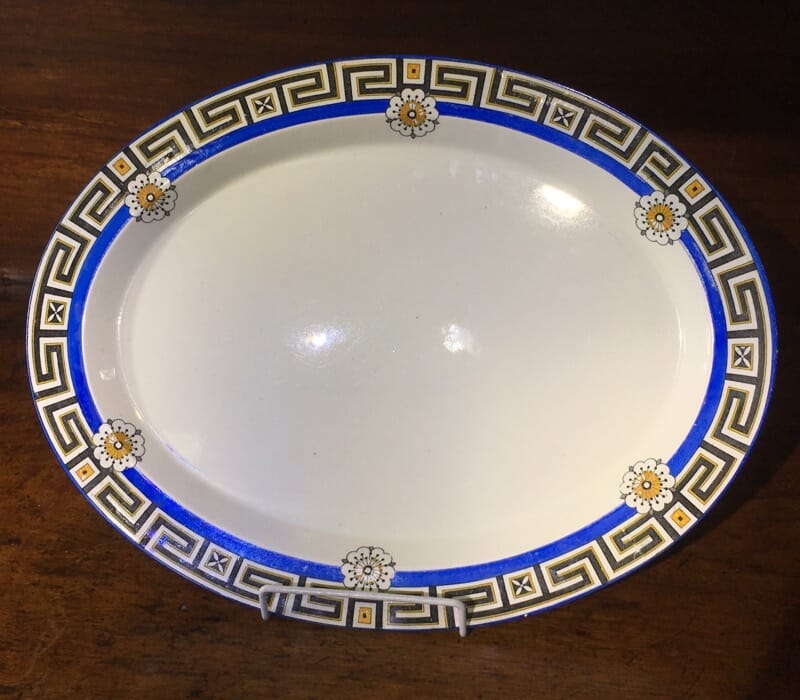 Minton serving platter, greek key & daisy pattern, 1881 -0