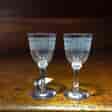 Pair of small liquor glass, Greek Key pattern, c. 1900 -0