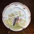 English porcelain plate painted with wood pigeons, C. 1870 -0