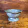 Pewter footed bowl, crown & X mark, late 18th C -0
