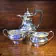 Silver plated coffee pot, creamer & sugar, c 1900 -0