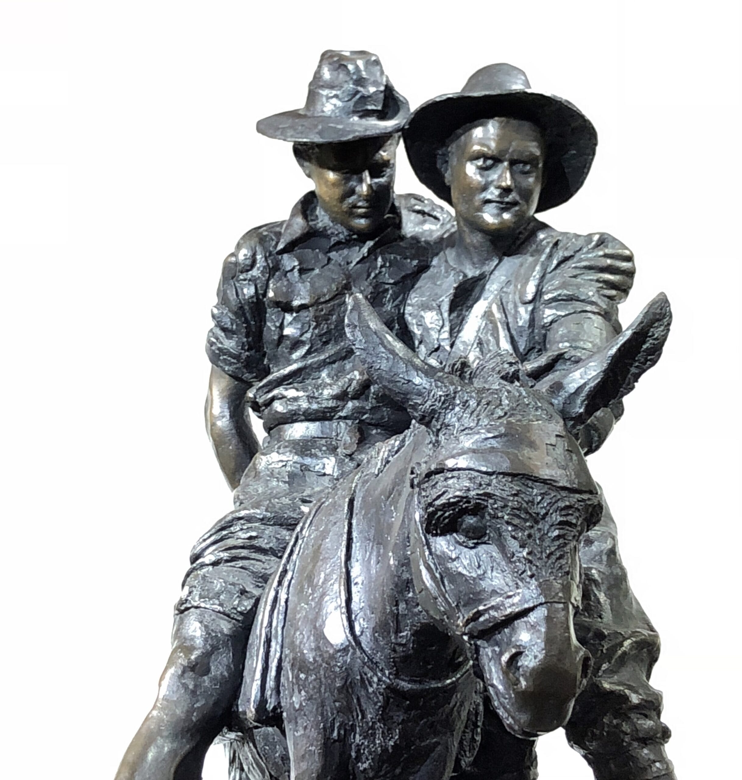 Simpson & Donkey, Bronze by Peter Corlett 1988