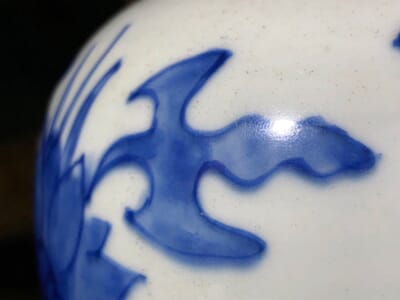 清朝花瓶　M921 Vintage Ceramic Bird flower vase/ビンテージ 陶器 鳥モチーフ