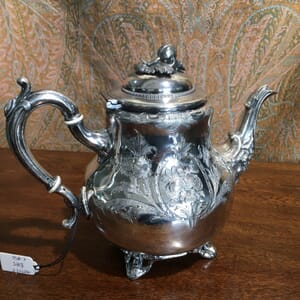 Antique 1800s Colonial online Silver Company Quadruple Plate #1102 (Portland, ME) Silver-plated Teapot