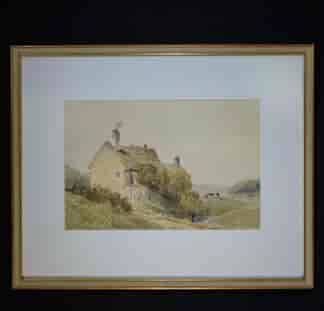 George Price Boyce or follower , Watercolour Thatch Cottage, circa 1870