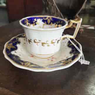 Ridgway cup & saucer, flowers with blue border C. 1820