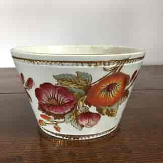 Scottish Porridge bowl, 'Lilly & Rose' pattern, Victoria Pottery c. 1875