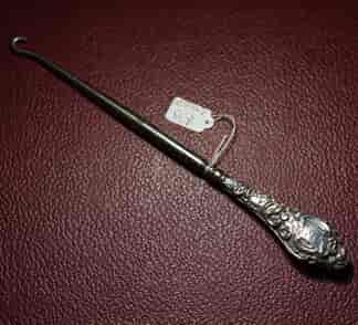 Sterling Silver mounted button hook, Chester 1908