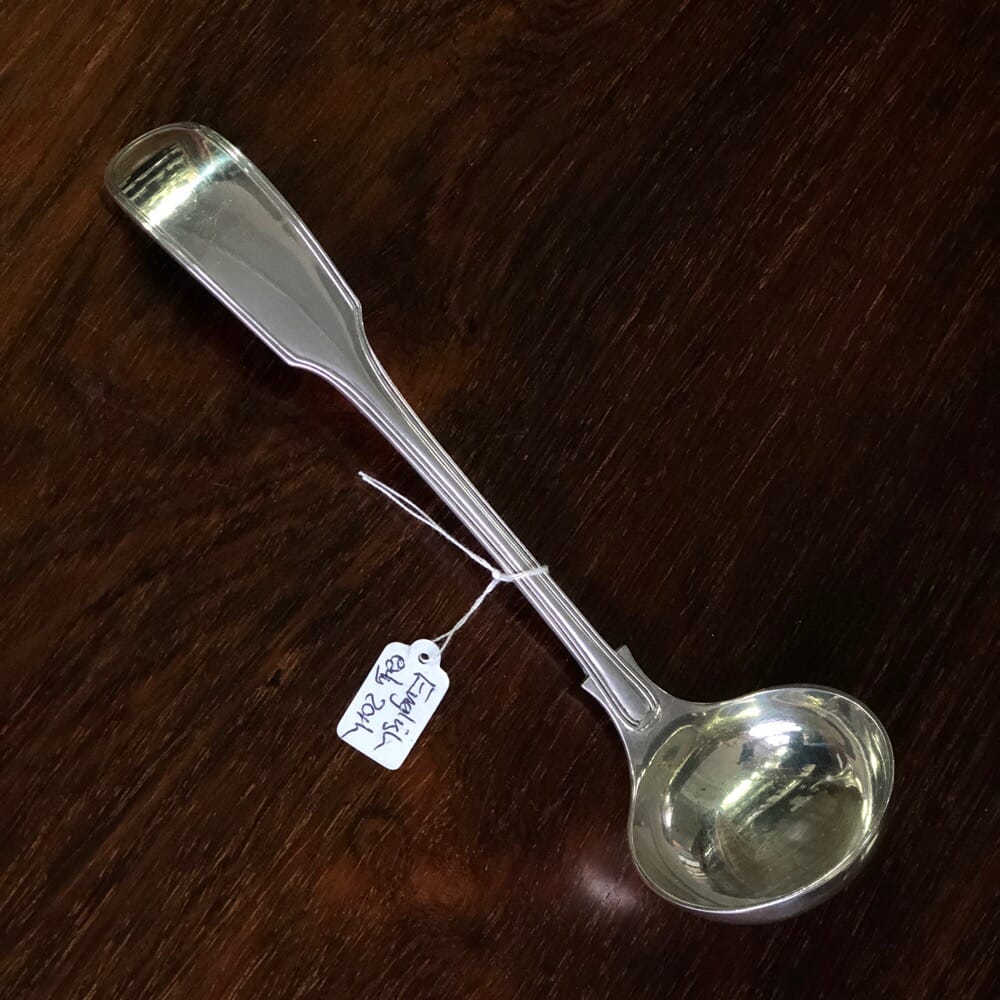 English silver plate sauce ladle, 20th c. – Moorabool Antique Galleries