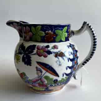 Rathbone porcelain jug, chinoiserie 'Parasol' pattern (U80), c. 1825