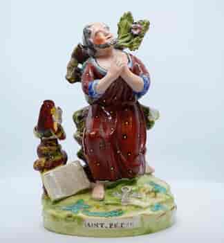 Early Staffordshire figure of St Peter, attr. Hall, c. 1825