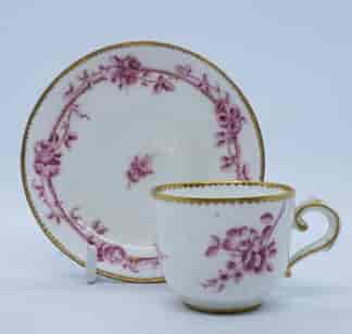 Sevres small cup & saucer, roses en camaieu, 1758-9