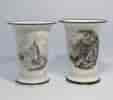 Pair of English white earthenware vases, named views, c. 1830