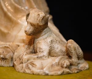 Mary Queen of Scots dog - alabaster statue