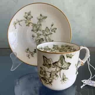 Grainger + Co, Worcester, breakfast cup + saucer, Ivy print, 1870-89