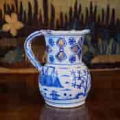 18th century English delft puzzle jug