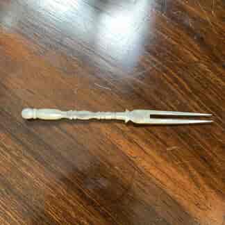 Turned Pearlshell cocktail fork, c. 1920