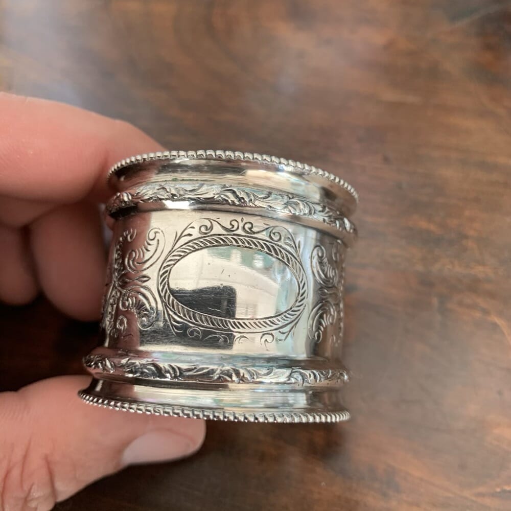 Antique silver plate napkin on sale rings