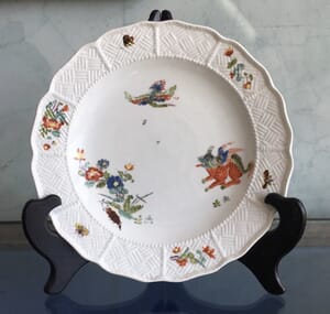Meissen plate, Sulkowsky moulded with 'Korean Lion' pattern, c