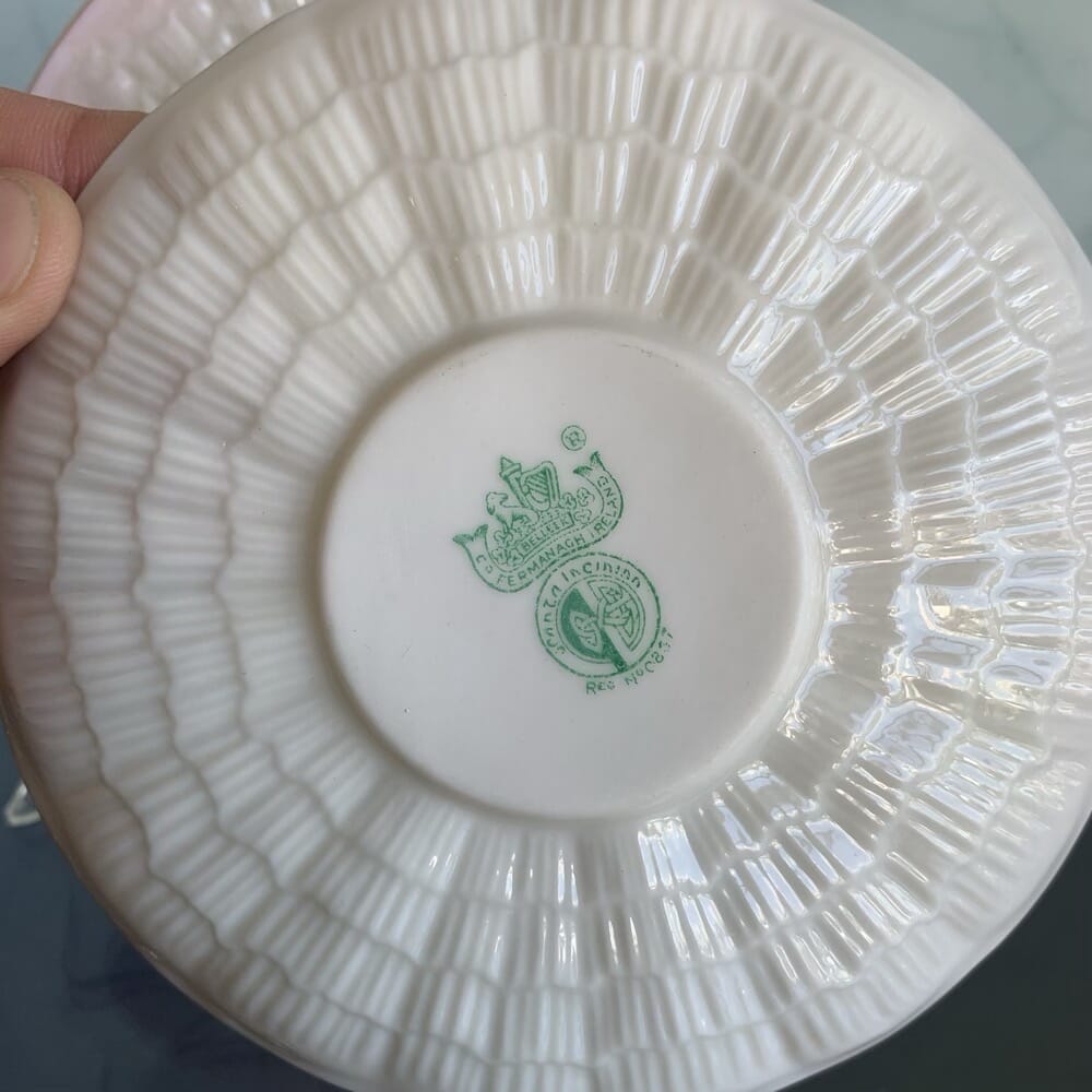 Amazon.co.jp: ベリーク Belleek = D-Cup&Saucer = PINK R