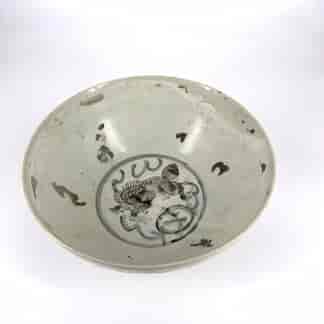 Binh Thuan shipwreck Buddhistic Lion bowl, Swatow Ware C. 1608