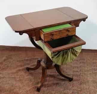English sewing - work - table, writing slope, Aust. Cedar and Mahogany, c.1840