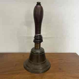 Bronze bell with wooden handle, 'Town crier" style, 20th c.