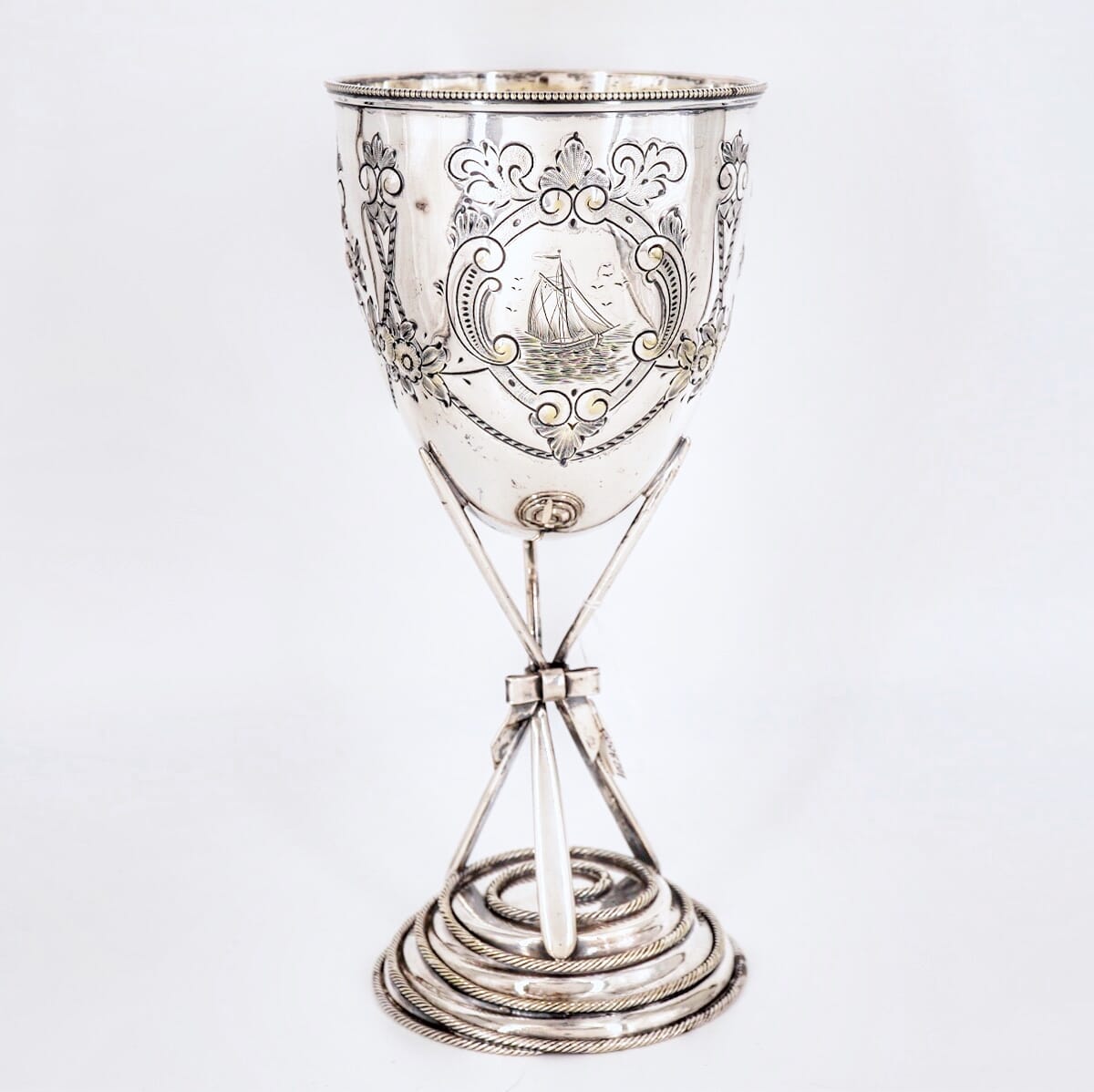 Silverplate trophy - R.D Booth, 8-oared First Prize at Melbourne Regatta 1881