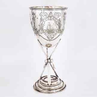 Silverplate trophy - R.D Booth, 8-oared First Prize at Melbourne Regatta 1881